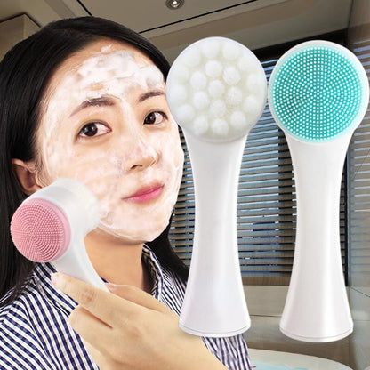 Double-Sided Silicone Facial Cleansing Brush by HitMyNeed