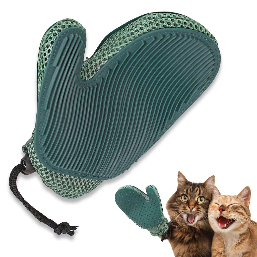 Double Sided Silicone Mitt Brush for Cats blue by HitMyNeed