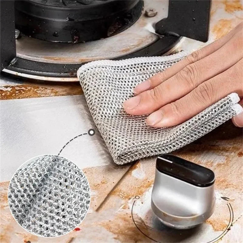 Double-Sided Steel Wire Dishcloth Scrubber Rag by HitMyNeed