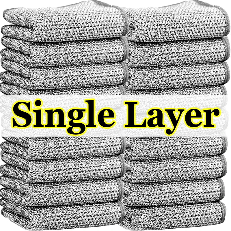 Double-Sided Steel Wire Dishcloth Scrubber Rag single-layer 1pc by HitMyNeed