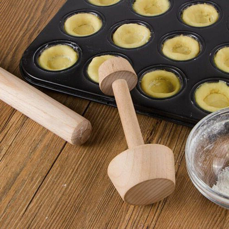 Double-Sided Wooden Tart Tamper Tool by HitMyNeed
