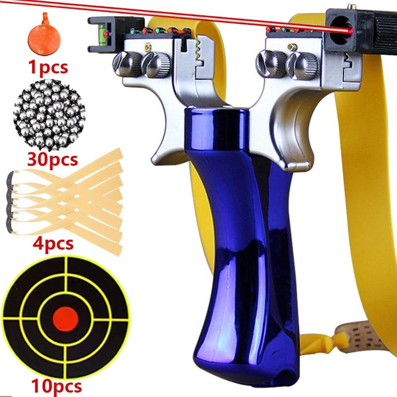 Double Spiral Slingshot Set with Targets package-blue by HitMyNeed