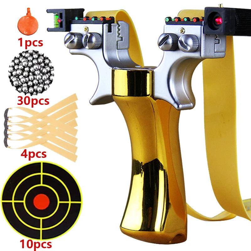 Double Spiral Slingshot Set with Targets package-yellow by HitMyNeed