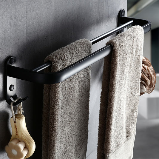 Double Towel Bar Wall-Mounted Aluminum Rack 50cm by HitMyNeed
