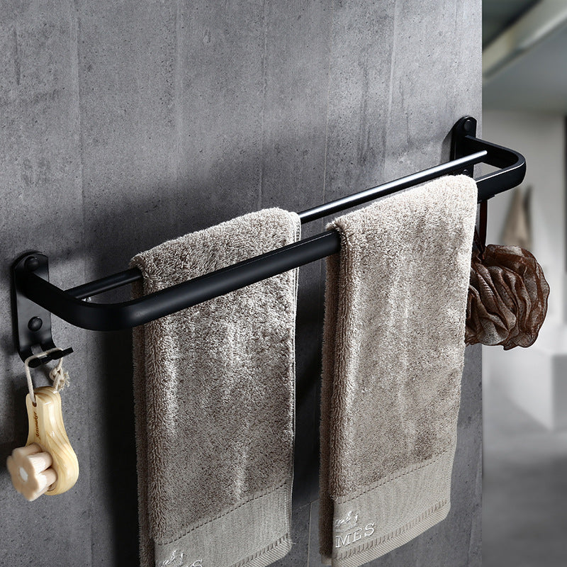 Double Towel Bar Wall-Mounted Aluminum Rack 50cm by HitMyNeed
