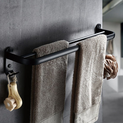 Double Towel Bar Wall-Mounted Aluminum Rack 50cm by HitMyNeed