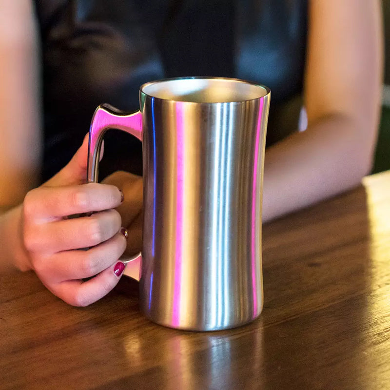 Double Wall 560ml Stainless Steel Beer Tumbler with Lid by HitMyNeed