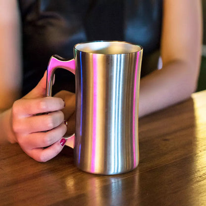 Double Wall 560ml Stainless Steel Beer Tumbler with Lid by HitMyNeed
