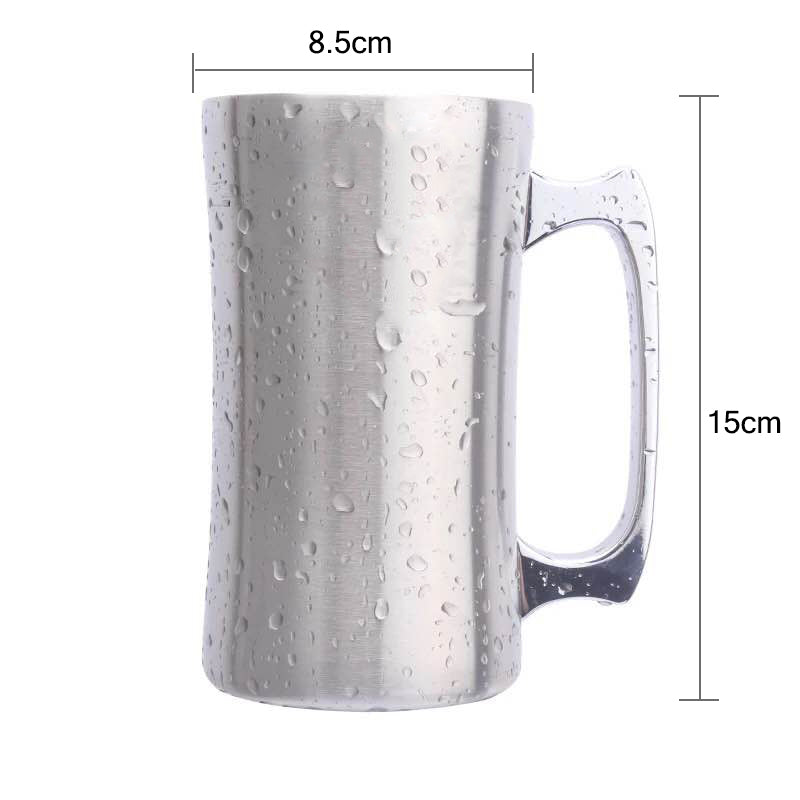 Double Wall 560ml Stainless Steel Beer Tumbler with Lid by HitMyNeed