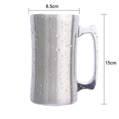 Double Wall 560ml Stainless Steel Beer Tumbler with Lid by HitMyNeed