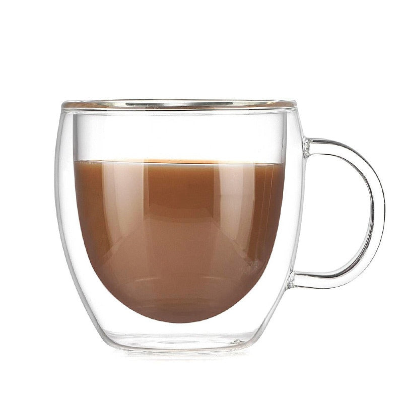 Double Wall Glass Cup 150ml Heat Resistant Drinkware by HitMyNeed