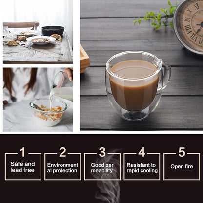 Double Wall Glass Cup 150ml Heat Resistant Drinkware by HitMyNeed