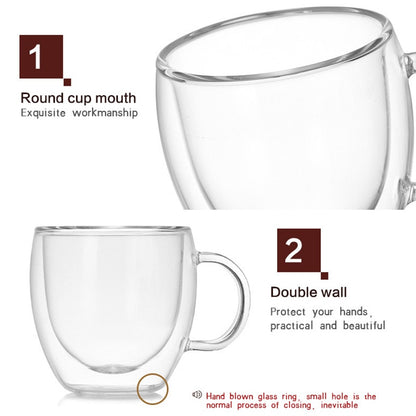 Double Wall Glass Cup 150ml Heat Resistant Drinkware by HitMyNeed