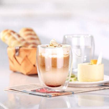 Double Wall Glass Espresso Cups Set of 4, 80ml by HitMyNeed