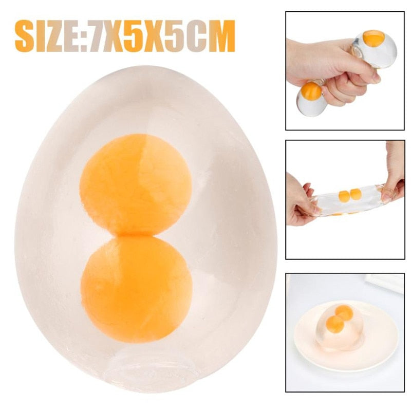 Double Yolk Egg Squishy Stress Ball Toy by HitMyNeed