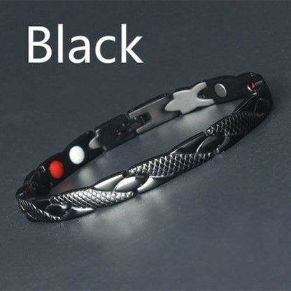 Dragon Pattern 6‑in‑1 Magnetic Therapy Bracelet black by HitMyNeed