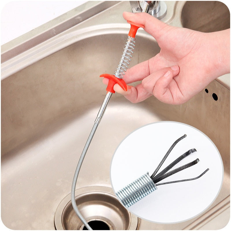 Drain Snake Clog Remover with Spring Grip Claw by HitMyNeed