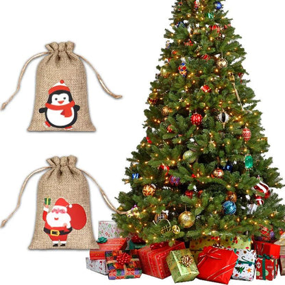 Drawstring Jute Christmas Gift Bag 10 x 15cm by HitMyNeed