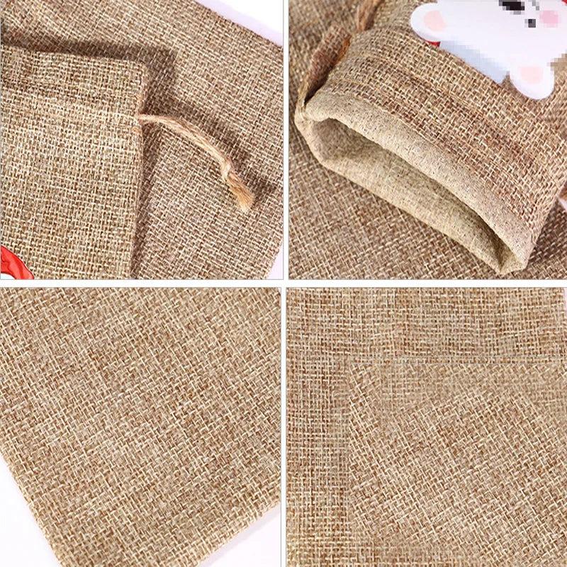 Drawstring Jute Christmas Gift Bag 10 x 15cm by HitMyNeed