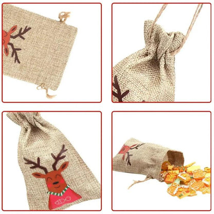 Drawstring Jute Christmas Gift Bag 10 x 15cm by HitMyNeed