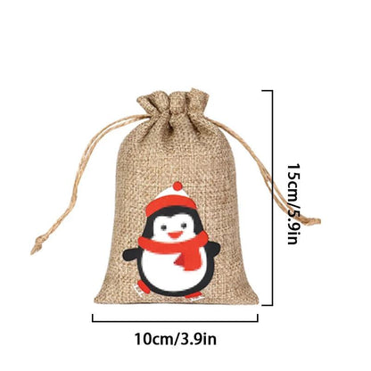 Drawstring Jute Christmas Gift Bag 10 x 15cm by HitMyNeed