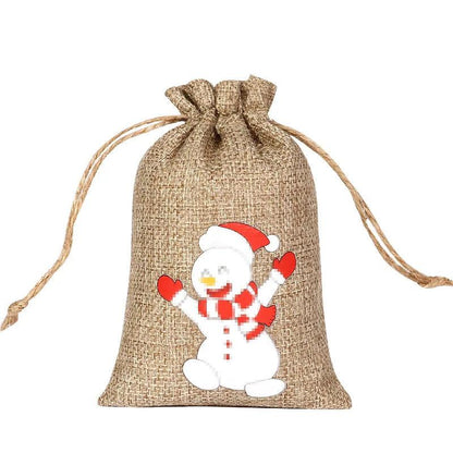 Drawstring Jute Christmas Gift Bag 10 x 15cm d by HitMyNeed