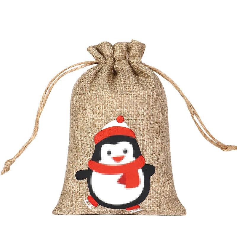Drawstring Jute Christmas Gift Bag 10 x 15cm f by HitMyNeed
