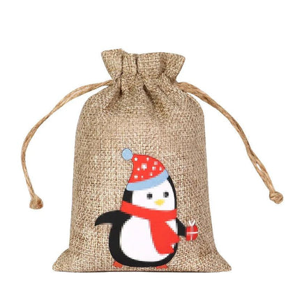 Drawstring Jute Christmas Gift Bag 10 x 15cm i by HitMyNeed