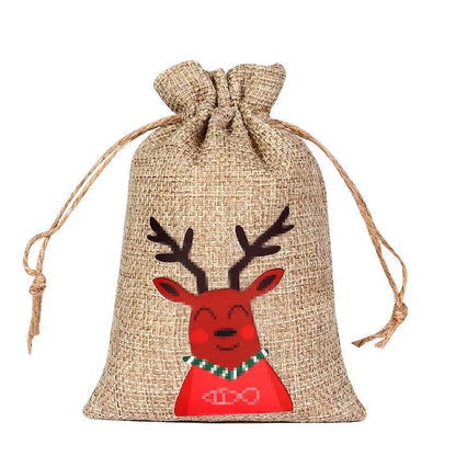 Drawstring Jute Christmas Gift Bag 10 x 15cm j by HitMyNeed