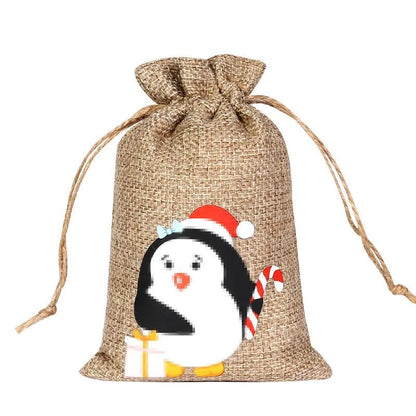 Drawstring Jute Christmas Gift Bag 10 x 15cm k by HitMyNeed