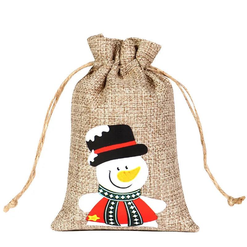 Drawstring Jute Christmas Gift Bag 10 x 15cm m by HitMyNeed