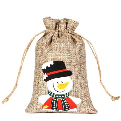 Drawstring Jute Christmas Gift Bag 10 x 15cm m by HitMyNeed