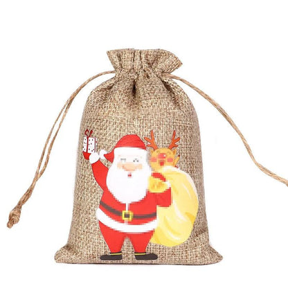 Drawstring Jute Christmas Gift Bag 10 x 15cm o by HitMyNeed