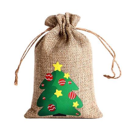 Drawstring Jute Christmas Gift Bag 10 x 15cm p by HitMyNeed