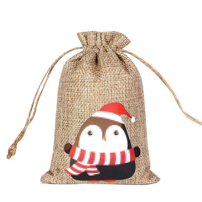 Drawstring Jute Christmas Gift Bag 10 x 15cm q by HitMyNeed