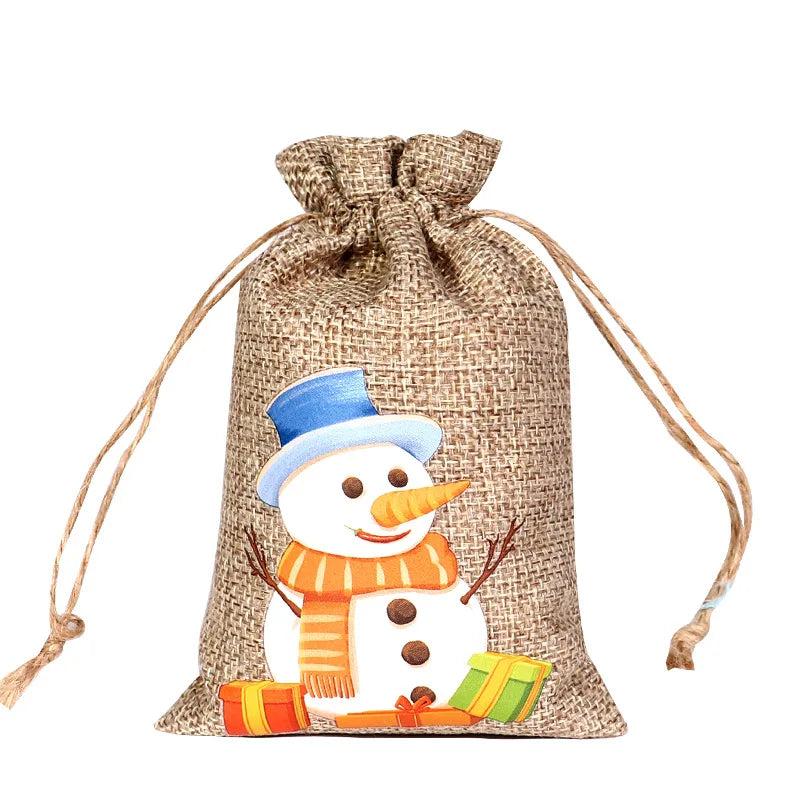 Drawstring Jute Christmas Gift Bag 10 x 15cm r by HitMyNeed