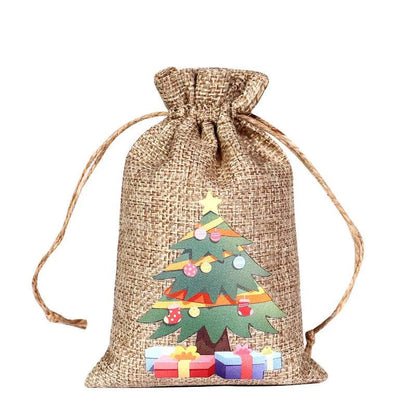 Drawstring Jute Christmas Gift Bag 10 x 15cm v by HitMyNeed