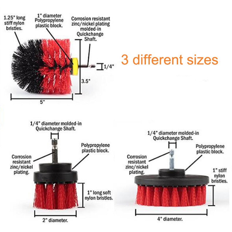 Drill Brush Scrubber Cleaning Kit - Set of 3 by HitMyNeed
