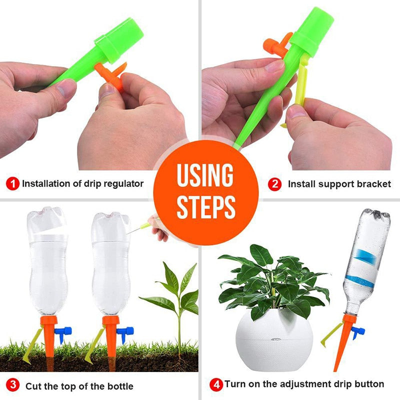 Drip Irrigation Plant Watering Funnels, 6 Pack by HitMyNeed