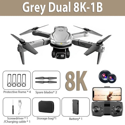 Drone 8K 5G GPS Dual Camera Quadcopter 40min Flight grey-8k-battery1 by HitMyNeed