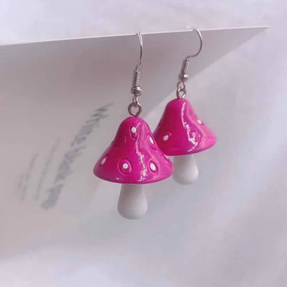 Drop Style Acrylic Toadstool Earrings 7-rose by HitMyNeed