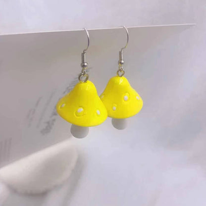 Drop Style Acrylic Toadstool Earrings 8-yellow by HitMyNeed
