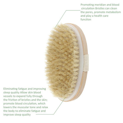 Dry Body Brush with Wooden Handle and Natural Bristles by HitMyNeed