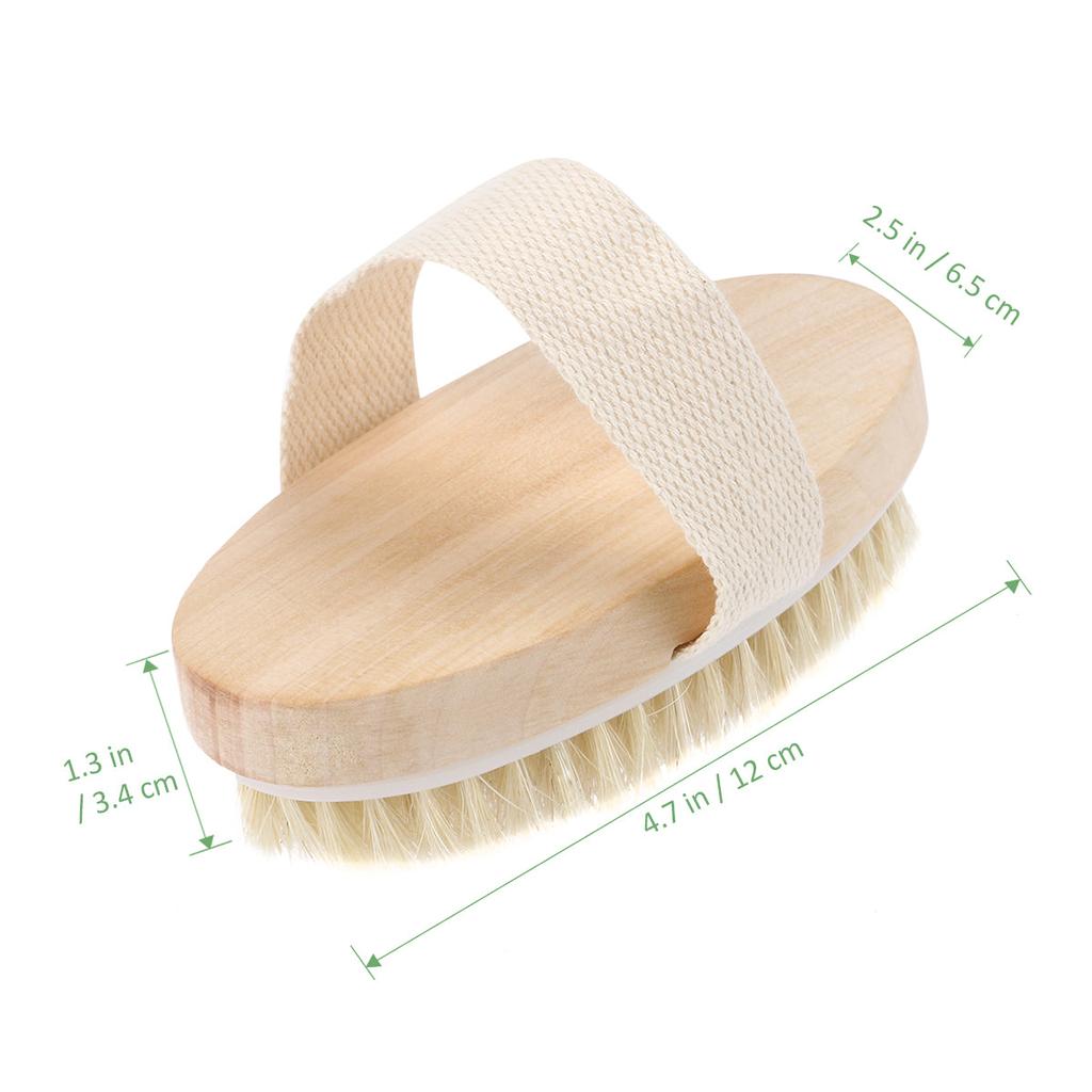 Dry Body Brush with Wooden Handle and Natural Bristles by HitMyNeed