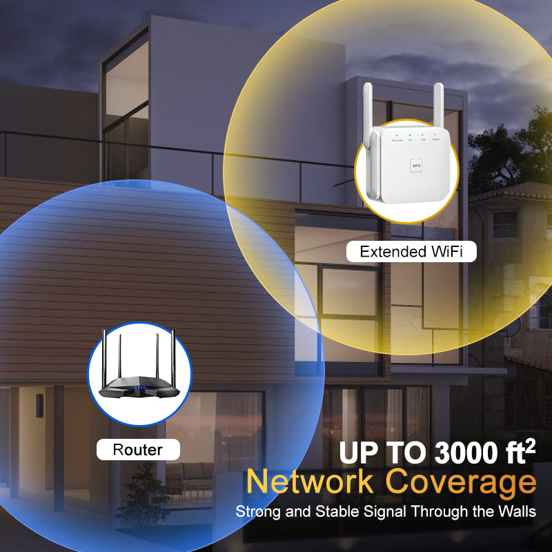 Dual-Band 1200Mbps WiFi Range Extender Repeater by HitMyNeed