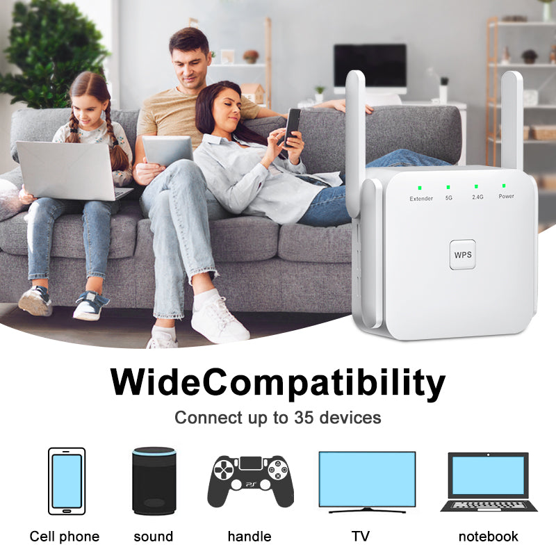 Dual-Band 1200Mbps WiFi Range Extender Repeater by HitMyNeed