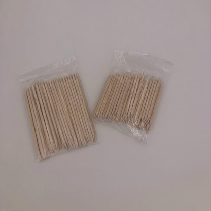Dual End Wooden Cuticle Pushers (100 Pack) by HitMyNeed