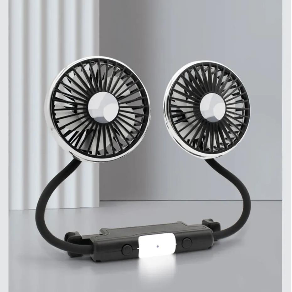 Dual Head USB Car Fan for Rear Seat Headrest by HitMyNeed