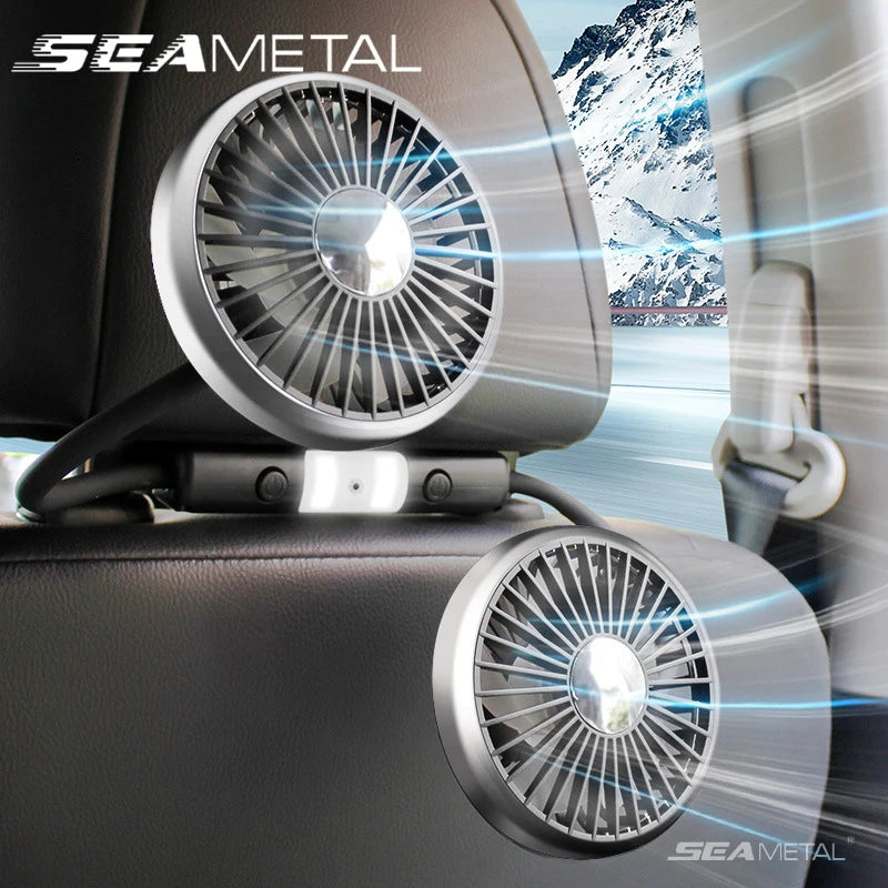 Dual Head USB Car Fan for Rear Seat Headrest by HitMyNeed