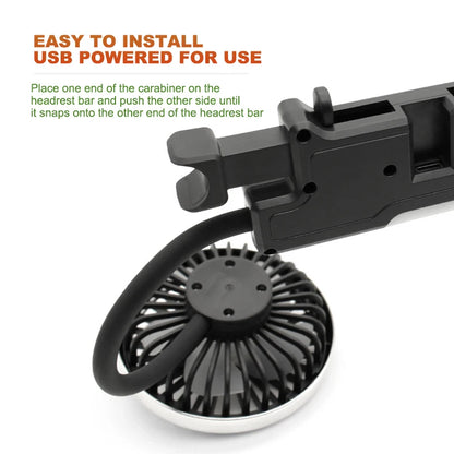 Dual Head USB Car Fan for Rear Seat Headrest by HitMyNeed